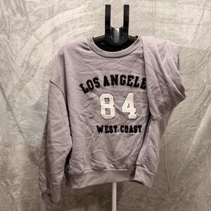 Womens Gray Los Angeles 84 West Coast Graphic Sweatshirt Pullover Size Medium